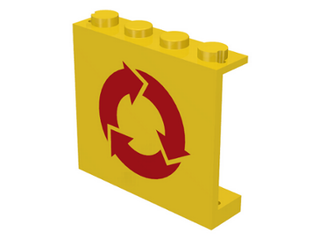 Lego Paneele 1 x 4 x 3 (4215a) solide Studs, dekoriert